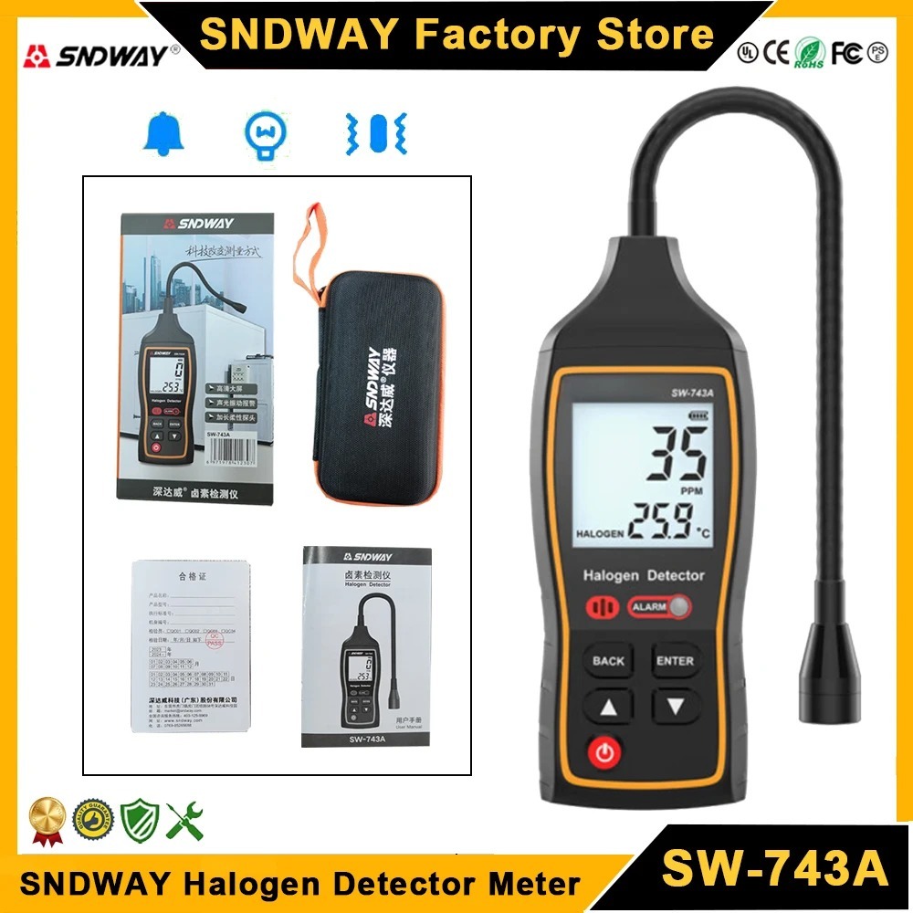 Máy dò Halogen SNDWAY SW-743A Máy dò khí rò rỉ Freon R12 R500 R503 R22 ...