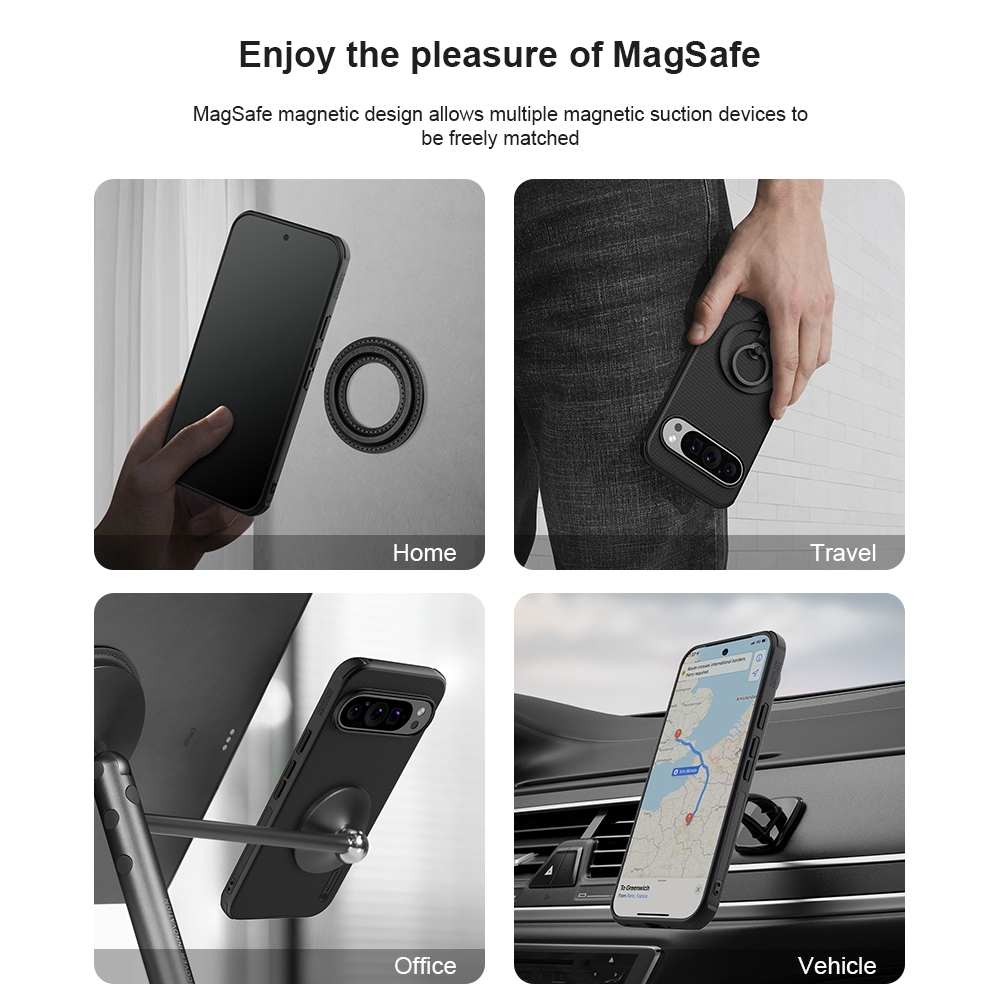 Nillkin Cho Google Pixel 9 Pro XL / Pixel 8 / 7 Pro / Pixel 7 / 7A Frosted Shield Từ PC TPU Chống Sốc Chống Rơi Ốp lưng Vỏ Bảo Vệ