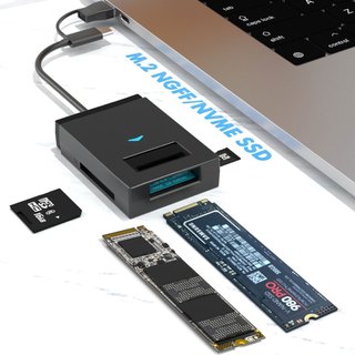 M.2 NVME / NGFF SSD / TF Ổ cắm trực tiếp Cáp truyền động dễ dàng Máy tính Đọc USB C bên ngoài