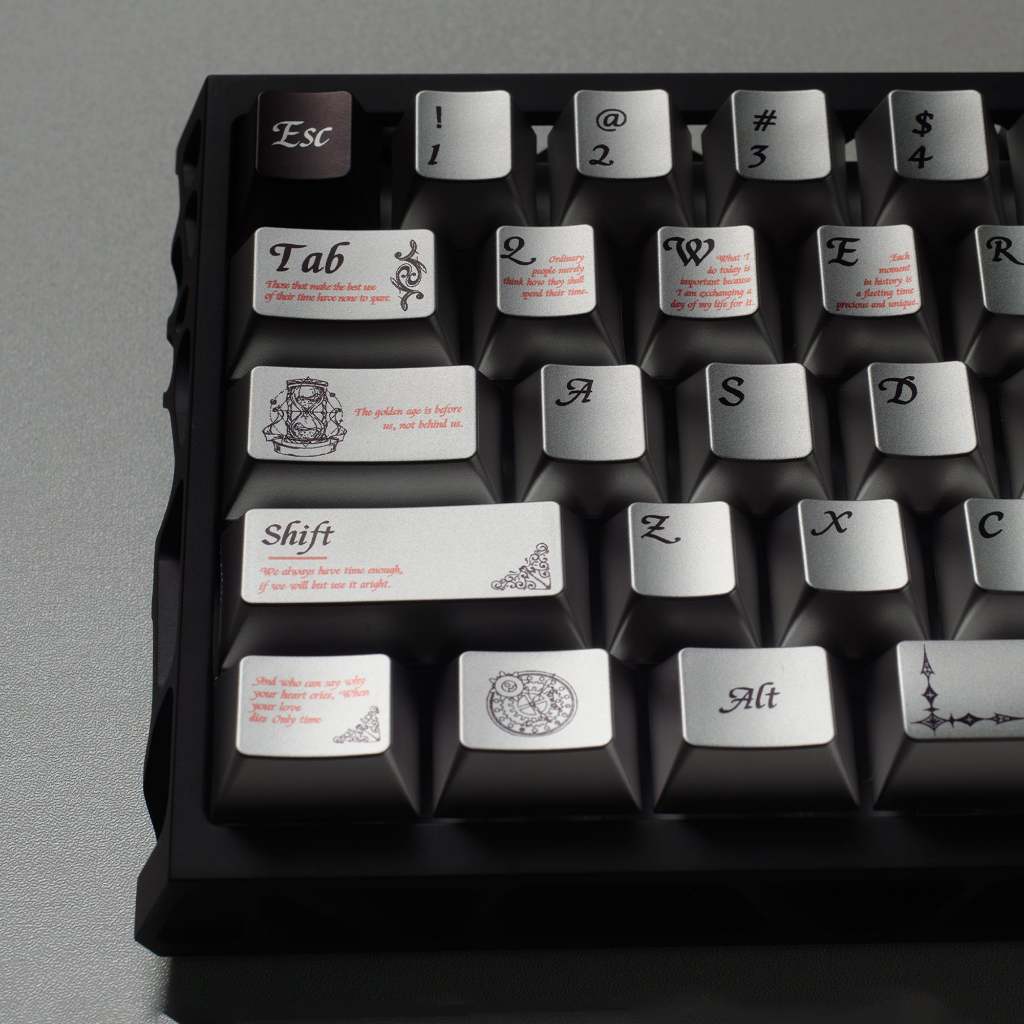 Bộ Keycaps phủ kim loại Womier Timeless 112 phím Cherry Profile dành cho bàn phím cơ 61 / 64 / 66 / 68 / 84 / 87 phím | BigBuy360 - bigbuy360.vn