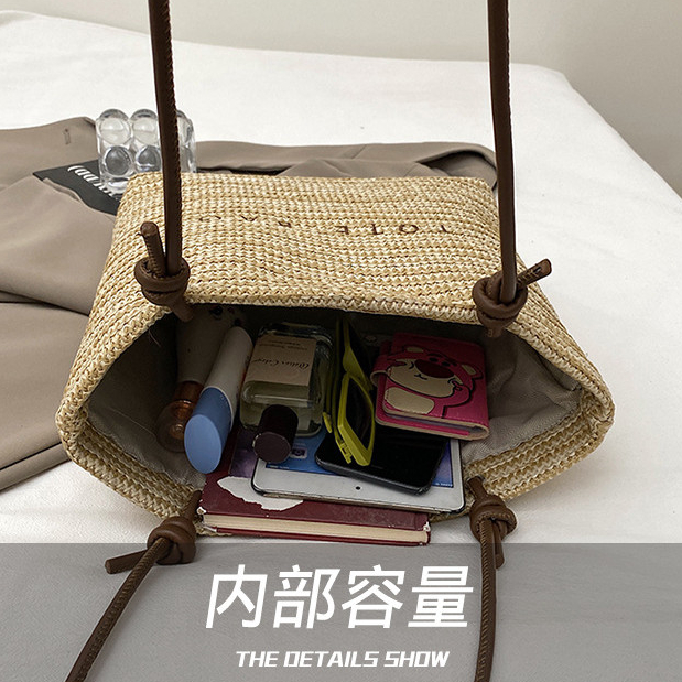 Túi Rơm Dung Tích Lớn Nữ Phong Cách Mới Túi Đeo Vai Tote Túi Nữ Dệt Túi Đeo Ngang