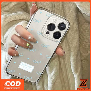 Ốp lưng cho Honor X9C X7C X8C X6B X8B X6A X7A X7B X9B Vỏ điện thoại di động TPU chống sốc nơ trái tim màu xanh đơn giản