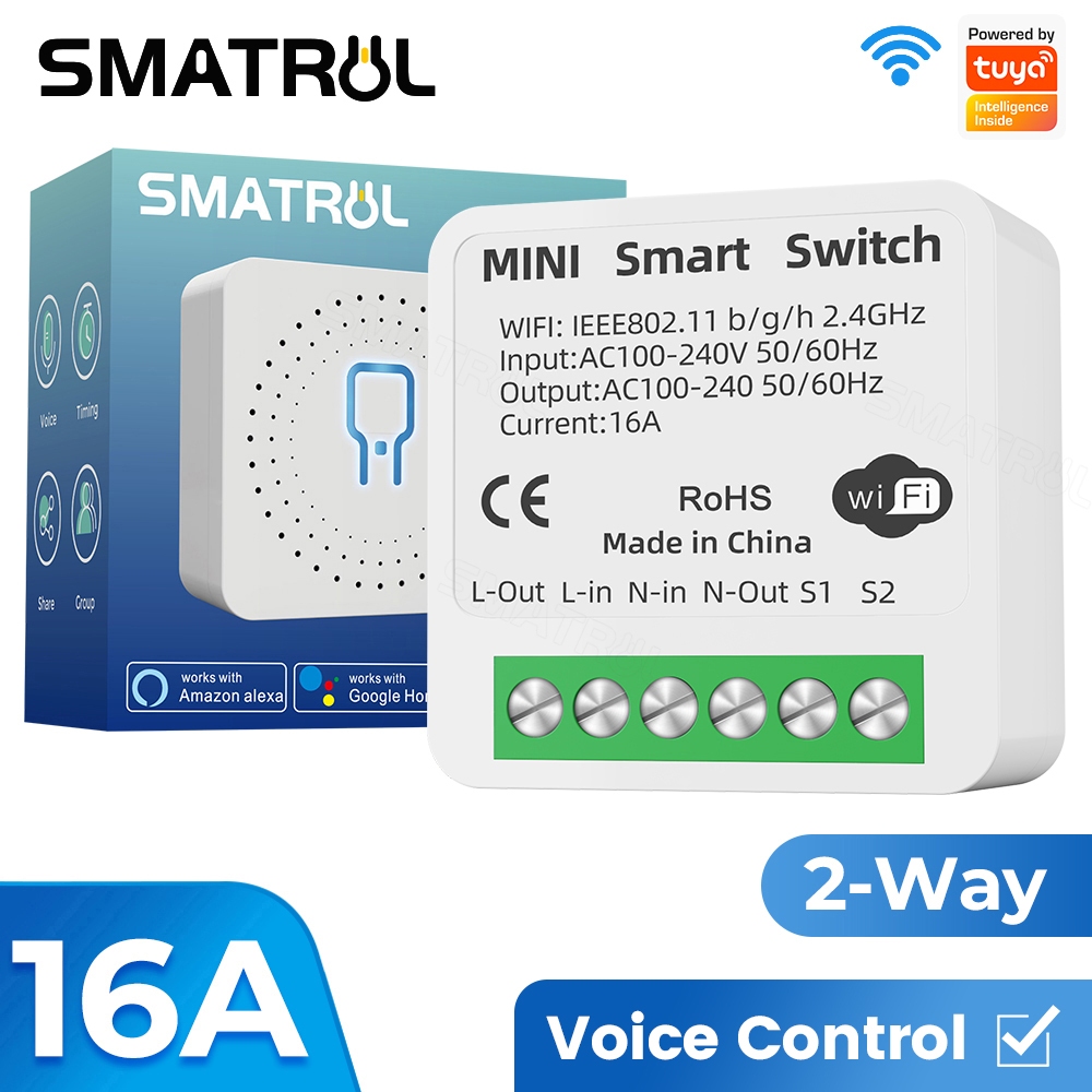 Mô-đun tự động hóa gián đoạn Inteligente 16A Mini Wifi DIY Tương thích ...