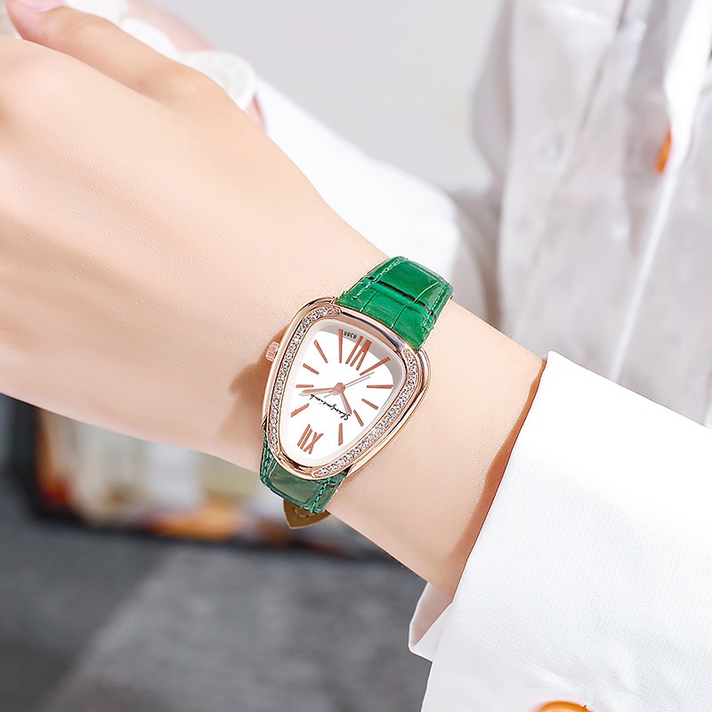 Đồng hồ nữ thông thường Dây đeo mỏng hợp thời trang Tam giác Đồng hồ thời trang nữ có kim cương Anh