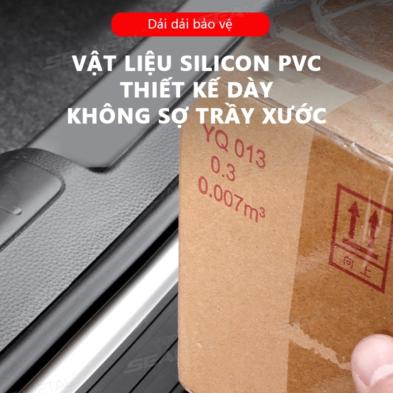 SEAMETAL cốp xe phía sau Dải bảo vệ cản sau 104x8.5cm Tấm chắn cửa cao su Tấm bảo vệ Mouldings Pad Viền Bao Dải tạo kiểu xe