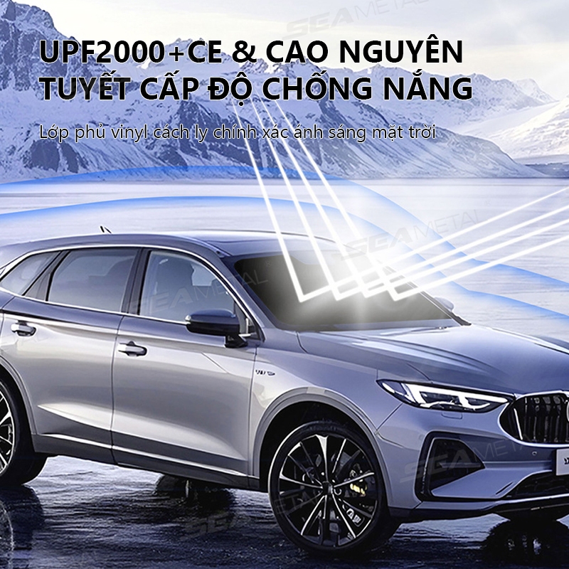 SEAMETAL Kính Chắn Gió Ô Tô Che Nắng Lớp Phủ Keo Đen Che Nắng Có Thể Gập Lại Làm Dày Cửa Sổ Phía Trước UV Thoáng Mát Bảo Vệ Bao