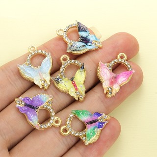 10 Chiếc Tinh Tế Chuyển Màu Acrylic Bướm & Trái Tim Bất Đối Xứng Quyến Rũ Với Kim Cương Giả, Mặt Dây Tình Yêu Bướm Cho DIY Mùa Xuân Mùa Hè Sống Động Vòng Cổ Vòng Tay Bông Tai Dây Chuyền Điện Thoại