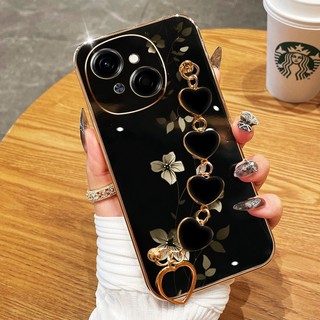 Ốp Điện Thoại YBD Cho Tecno Spark GO 1S Spark GO 1 Spark Go 2025 POP 9 4G KL4h Chế Biến Vòng Tay Tình Yêu Dòng Hoa Vine Phong Cách Tối Giản Vỏ Mạ Điện