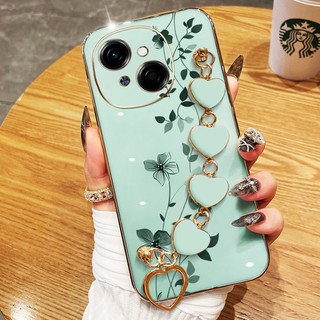 Ốp Điện Thoại YBD Cho Tecno Spark GO 1S Spark GO 1 Spark Go 2025 POP 9 4G KL4h Chế Biến Vòng Tay Tình Yêu Dòng Hoa Vine Phong Cách Tối Giản Vỏ Mạ Điện