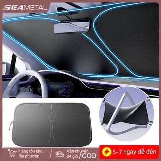 SEAMETAL Kính Chắn Gió Ô Tô Che Nắng Có Thể Gập Lại Làm Dày Màu Đen Keo Lớp Phủ Che Nắng Cửa Sổ Phía Trước UV Thoáng Mát Bảo Vệ Bao