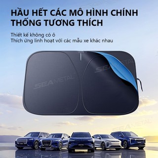 SEAMETAL Kính Chắn Gió Ô Tô Che Nắng Có Thể Gập Lại Làm Dày Màu Đen Keo Lớp Phủ Che Nắng Cửa Sổ Phía Trước UV Thoáng Mát Bảo Vệ Bao