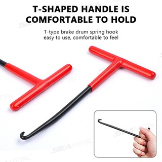 SEAMETAL 1 Cái / 2 Cái Xả Lò Xo Kéo Dụng Cụ Xe Máy Xả Lò Xo Móc T Tay Cầm Lò Xo Móc Cờ Lê Lò Xo Kéo Dụng Cụ Loại Bỏ