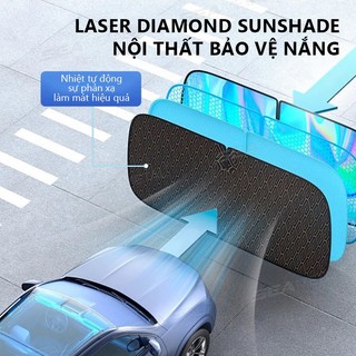 SEAMETAL Tấm Che Nắng Ô Tô Phía Trước Kính Chắn Gió Laser Che Nắng Có Thể Gập Lại Chống Nắng Cách Nhiệt Tấm Che