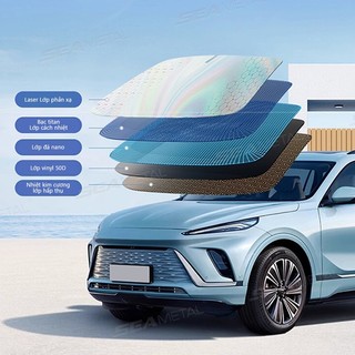 SEAMETAL Tấm Che Nắng Ô Tô Phía Trước Kính Chắn Gió Laser Che Nắng Có Thể Gập Lại Chống Nắng Cách Nhiệt Tấm Che