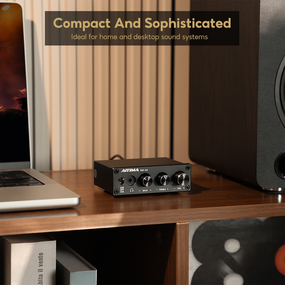 Bộ khuếch đại tai nghe AIYIMA DAC-A2 DAC có điều khiển âm trầm Đầu vào PC-USB / Quang học / Đồng trục Tai nghe RCA / 3.5mm Ouput Bộ chuyển đổi âm thanh máy tính để bàn kỹ thuật số sang Analog 5V 24Bit 192kHz | BigBuy360 - bigbuy360.vn