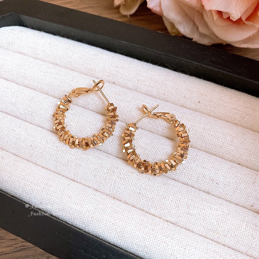 [Jewbeauty] Bông tai đính bạc không đều kim bạc phong cách cổ điển đơn giản thời trang bông tai cao cấp