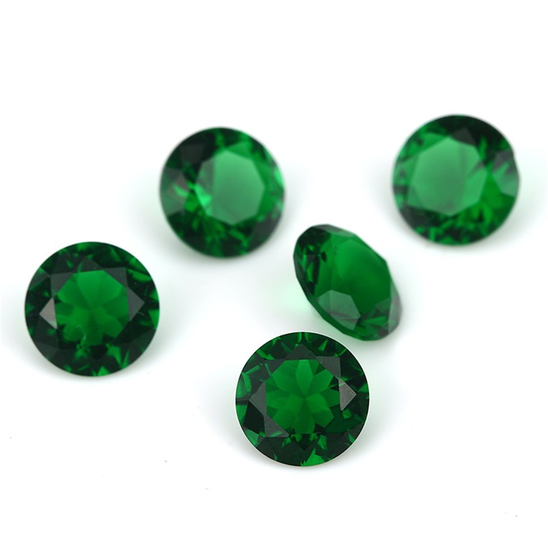 Đá Thủy Tinh Tổng Hợp Cho Trang Sức DIY - Kích Thước 4~10mm, Tròn và Màu Xanh