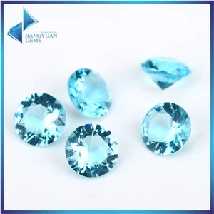 Đá quý tổng hợp thủy tinh màu xanh biển cho trang sức - Kích thước 4~10mm