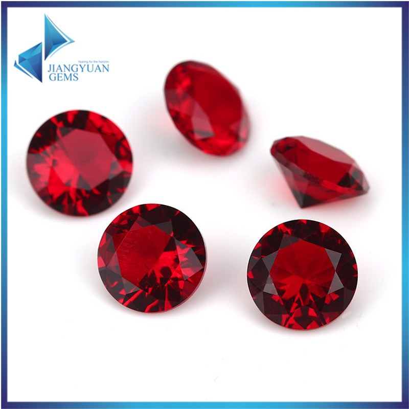 Đá quý tổng hợp thủy tinh màu garnet kích thước 4~10mm - phù hợp DIY trang sức