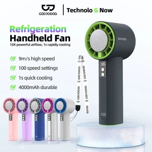 【Tặng quà/Bảo hành nửa năm】GOOJODOQ GFS006 3600mAh Turbo Jet Mini Fan Rechargeable Ice Flake Cooling Handheld Portable Strong Wind High Speed ​​100 Level