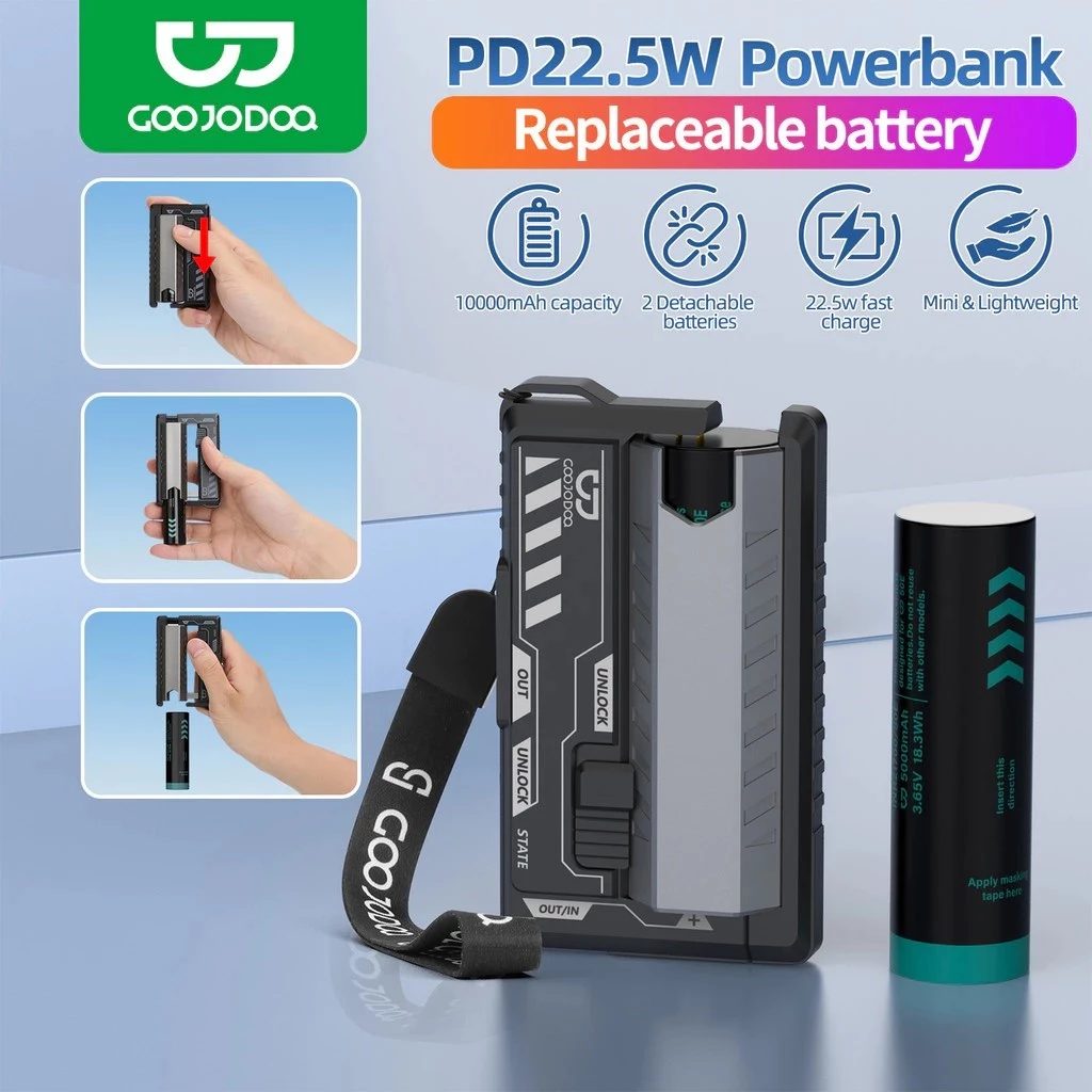 Sạc dự phòng GOOJODOQ 22.5W 10000mAh thiết kế Mecha Style