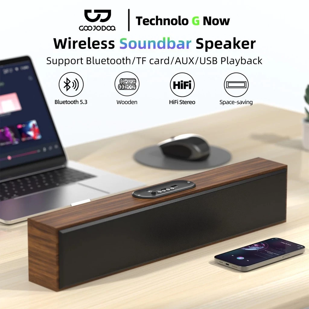 Loa Bluetooth GOOJODOQ vỏ gỗ sang trọng