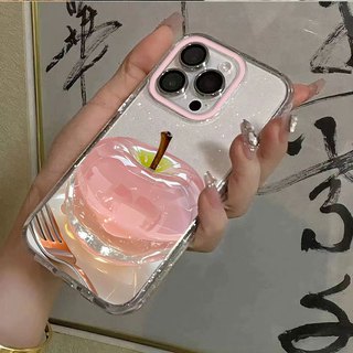 Crystal Apple Ins Nhật Bản Hàn Quốc Vỏ Bling Lấp Lánh Cao Cấp Cho iPhone 11 16 16E 15 14 13 12 Pro Xs Max XR X 7 8 Plus SE Vỏ Điện Thoại TPU Mềm Ốp Lưng Bảo Vệ HD Clear Cover