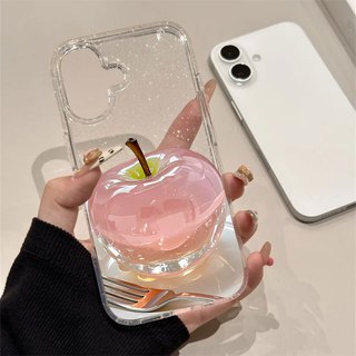 Crystal Apple Ins Nhật Bản Hàn Quốc Vỏ Bling Lấp Lánh Cao Cấp Cho iPhone 11 16 16E 15 14 13 12 Pro Xs Max XR X 7 8 Plus SE Vỏ Điện Thoại TPU Mềm Ốp Lưng Bảo Vệ HD Clear Cover