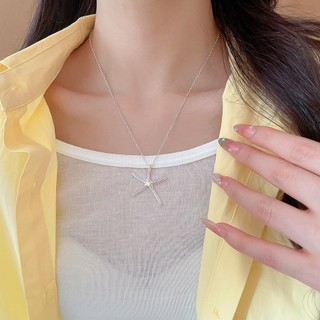 Vòng cổ mặt dây chuyền sao biển bạc đơn giản dành cho nữ trong mùa hè phong cách bãi biển phụ kiện vòng cổ
