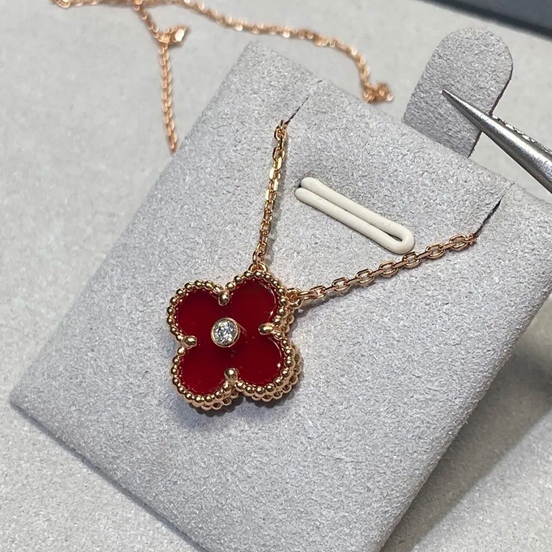 Vòng cổ cỏ ba lá Zircon thời trang dành cho nữ Quà tặng ngày lễ