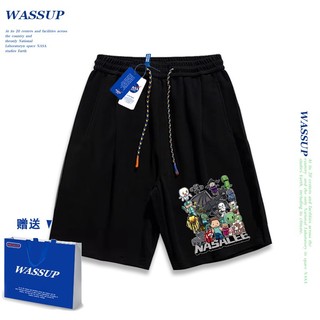 Thương hiệu WASSUP Đồng thương hiệu 2024 Quần short dáng rộng Unisex phong cách mới, sử dụng chất liệu Cotton Co giãn dày, thích hợp cho quần short hợp thời trang mùa hè, chống mài mòn, dễ dàng kết hợp, thoáng khí thoải mái, tận hưởng thời gian mát mẻ!