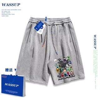 Thương hiệu WASSUP Đồng thương hiệu 2024 Quần short dáng rộng Unisex phong cách mới, sử dụng chất liệu Cotton Co giãn dày, thích hợp cho quần short hợp thời trang mùa hè, chống mài mòn, dễ dàng kết hợp, thoáng khí thoải mái, tận hưởng thời gian mát mẻ!