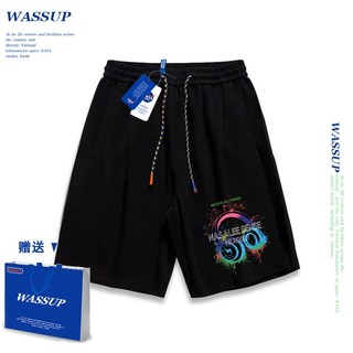 Thương hiệu WASSUP Đồng thương hiệu 2025 Quần short dáng rộng Unisex phong cách mới, sử dụng chất liệu Cotton Co giãn dày, thích hợp cho quần short hợp thời trang mùa hè, chống mài mòn, dễ dàng kết hợp, thoáng khí thoải mái, tận hưởng thời gian mát mẻ!
