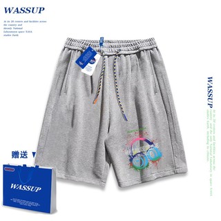 Thương hiệu WASSUP Đồng thương hiệu 2025 Quần short dáng rộng Unisex phong cách mới, sử dụng chất liệu Cotton Co giãn dày, thích hợp cho quần short hợp thời trang mùa hè, chống mài mòn, dễ dàng kết hợp, thoáng khí thoải mái, tận hưởng thời gian mát mẻ!