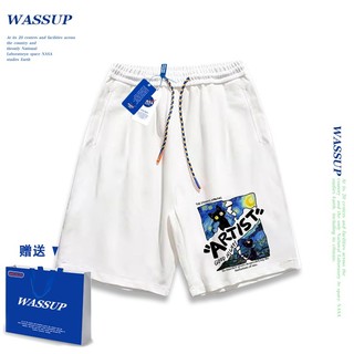 Thương hiệu WASSUP Đồng thương hiệu 2025 Quần short dáng rộng Unisex phong cách mới, sử dụng chất liệu Cotton Co giãn dày, thích hợp cho quần short hợp thời trang mùa hè, chống mài mòn, dễ dàng kết hợp, thoáng khí thoải mái, tận hưởng thời gian mát mẻ!