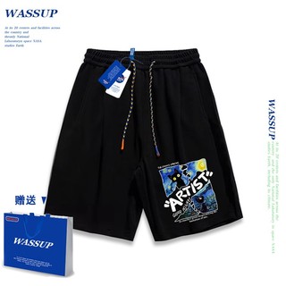 Thương hiệu WASSUP Đồng thương hiệu 2025 Quần short dáng rộng Unisex phong cách mới, sử dụng chất liệu Cotton Co giãn dày, thích hợp cho quần short hợp thời trang mùa hè, chống mài mòn, dễ dàng kết hợp, thoáng khí thoải mái, tận hưởng thời gian mát mẻ!