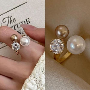 Nhẫn zircon kiểu Pháp, trang sức cao cấp thanh lịch dành cho nữ