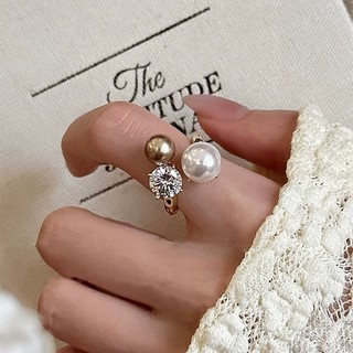 Nhẫn Zircon Ngọc Trai Cho Nữ Thời Trang Cao Cấp Có Thể Điều Chỉnh Mở Nhẫn Chỉ Số Nhẫn