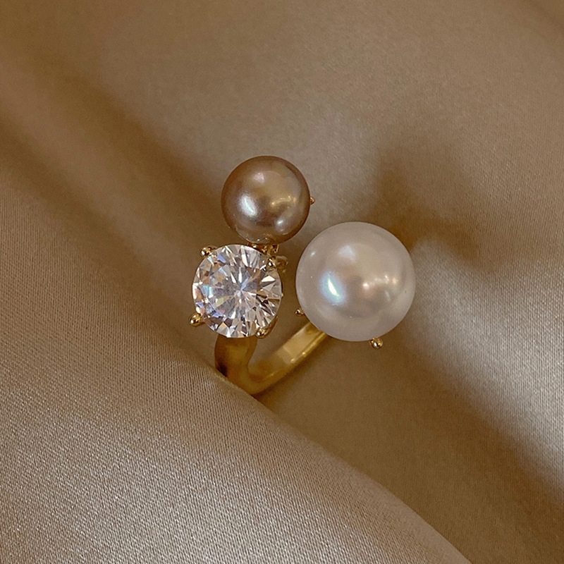 Nhẫn zircon kiểu Pháp, trang sức cao cấp thanh lịch dành cho nữ