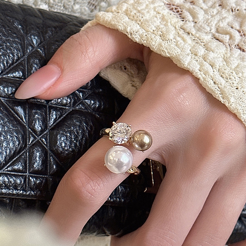 Nhẫn zircon kiểu Pháp, trang sức cao cấp thanh lịch dành cho nữ