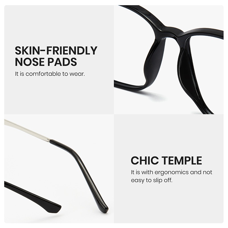Cyxus Photochromic TR90 Kính Mắt Khung Vuông Chống Ánh Sáng Xanh Kính Máy Tính Chơi Game Cho Nam / Nữ 8208