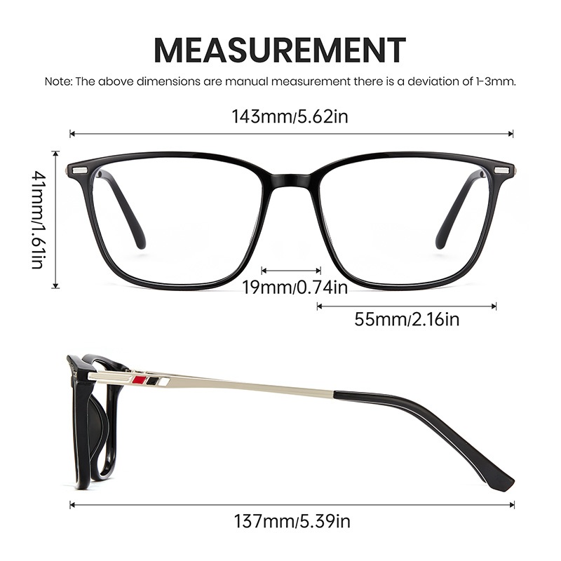 Cyxus Photochromic TR90 Kính Mắt Khung Vuông Chống Ánh Sáng Xanh Kính Máy Tính Chơi Game Cho Nam / Nữ 8208