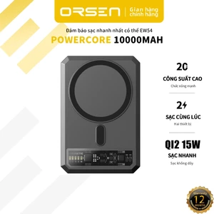 Sạc Dự Phòng Orsen EW54 PD 20W 10000mAh Magnetic Không Dây Nam Châm Hút Tự Động