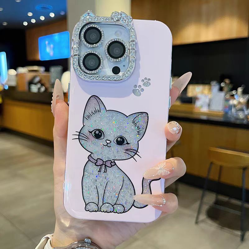 Ốp lưng cứng hình mèo / tai mèo dễ thương tương thích với 12 pro max 13 pro max 14 pro max 15 pro max 16 pro max