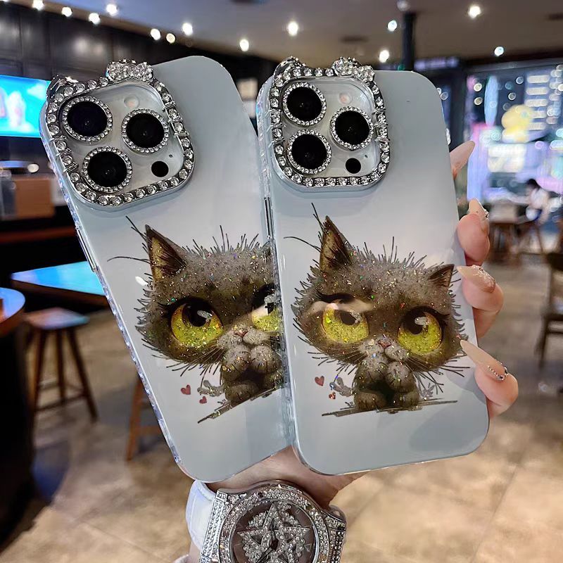 Ốp lưng cứng hình mèo / tai mèo dễ thương tương thích với 12 pro max 13 pro max 14 pro max 15 pro max 16 pro max
