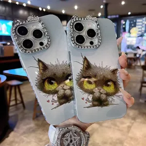 Ốp lưng cứng hình mèo / tai mèo dễ thương tương thích với 12 pro max 13 pro max 14 pro max 15 pro max 16 pro max
