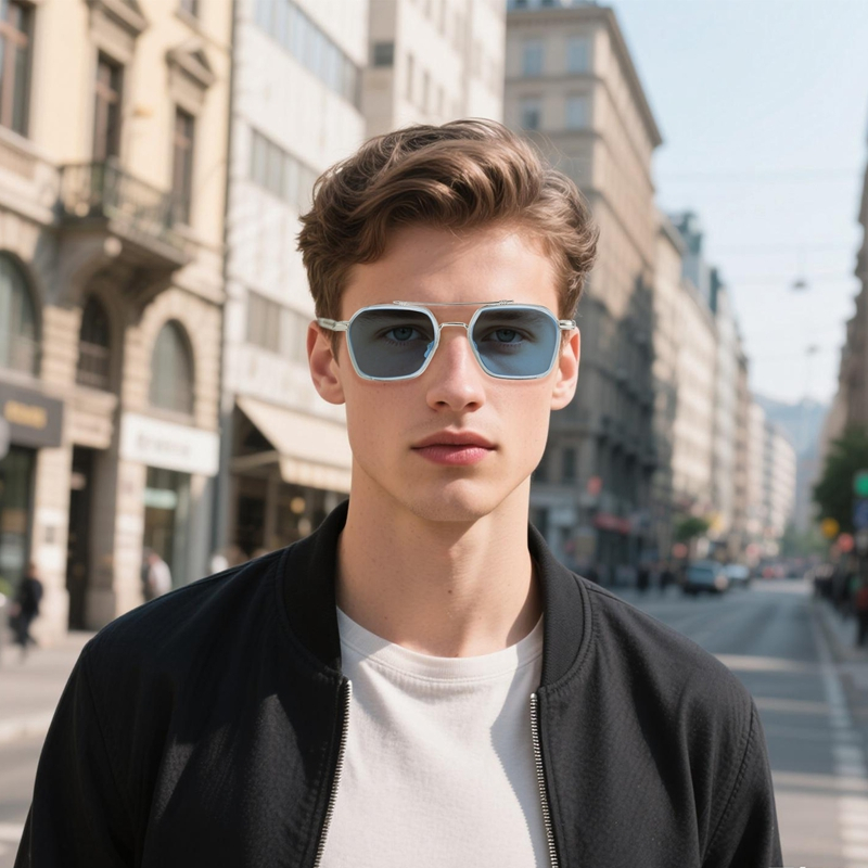 Cyxus Mắt Kính Đổi Màu Gọng Aviator Vuông Chống Ánh Sáng Xanh Bảo Vệ Mắt Ngoài Trời Máy Tính Điện Thoại 8260