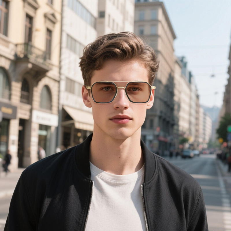 Cyxus Mắt Kính Đổi Màu Gọng Aviator Vuông Chống Ánh Sáng Xanh Bảo Vệ Mắt Ngoài Trời Máy Tính Điện Thoại 8260