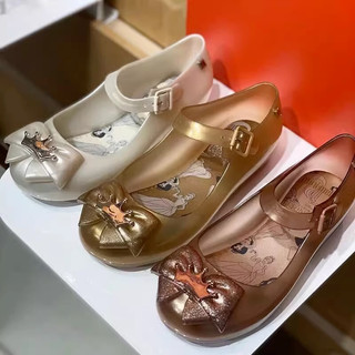 Giày trẻ em Melissa Crown Baotou Bow Buckle Girl Giày sandal công chúa