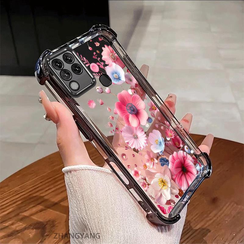 Ốp Lưng Cho infinix hot 10s Thẩm Mỹ Mạ Điện Chống Sốc Vỏ Điện Thoại Độ Nét Cao Và Đẹp Nhiều Màu Hoa Silicon TPU Mềm